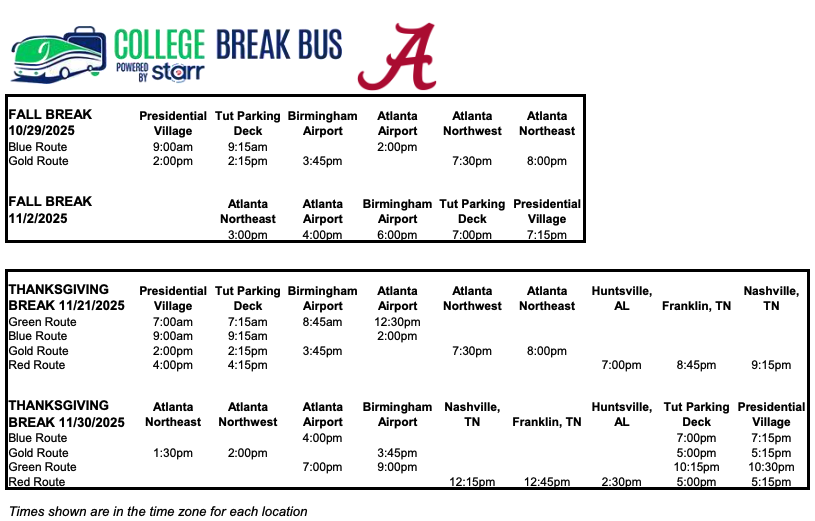 UA CBB Schedule Overview